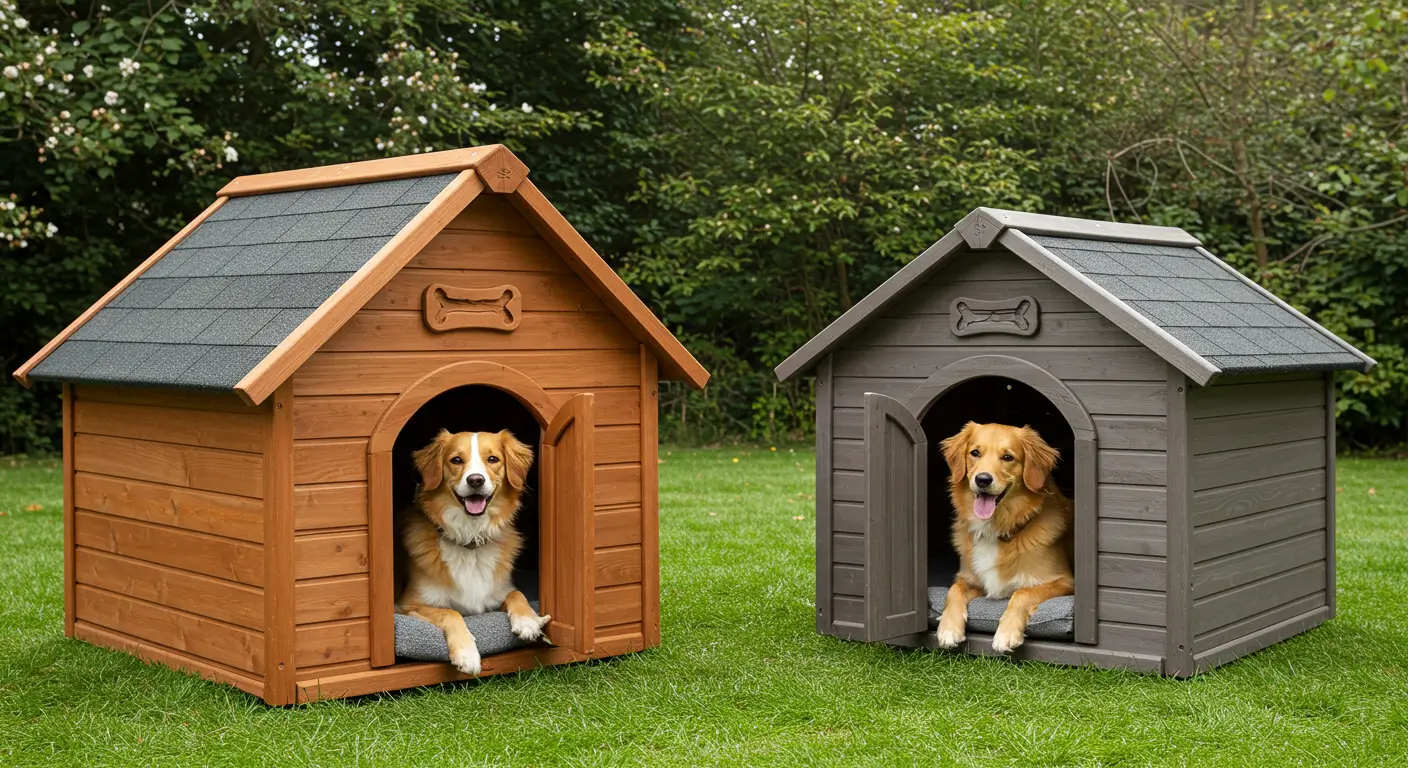 casinha de cachorro madeira ou plastico