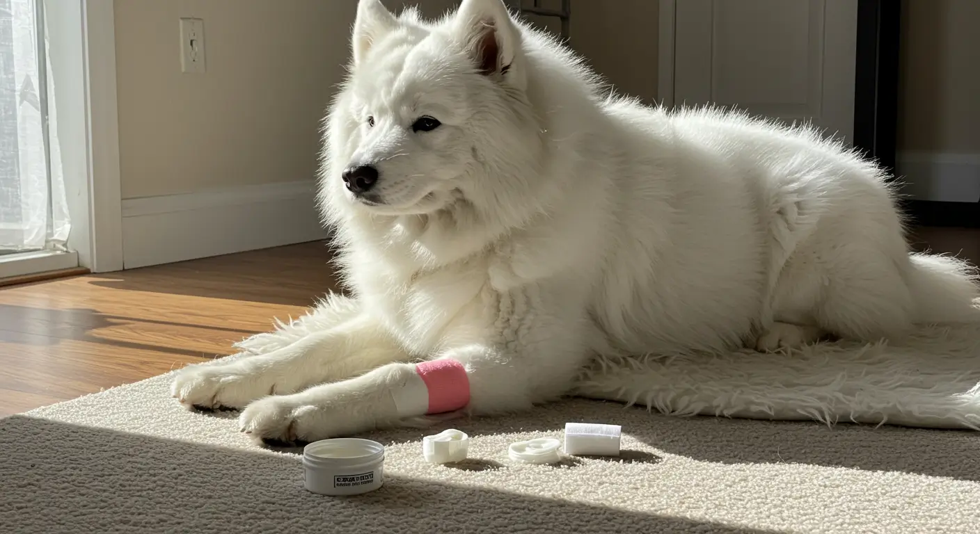 pormada para cachorro guia