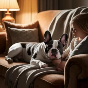 buldogue frances com crianca